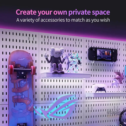 CARLA HOME Pegboard Wall Organizer Kit with 4 Modular Black Pegboards & 19 Accessories for Gaming Office & Craft