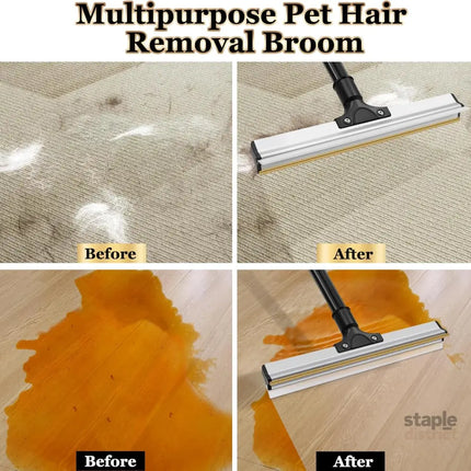 CARLA HOME Pet Hair Remover Broom with Long Handle, Reusable Fur & Lint Remover for Dog & Cat Hair-2050057508143370243