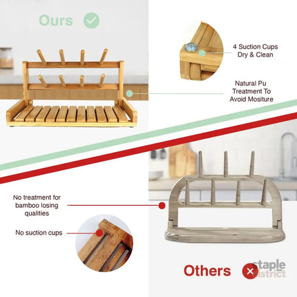 CARLA HOME Portable Bamboo Baby Bottle Drying Rack-2042061545344733189