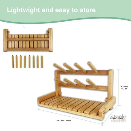 CARLA HOME Portable Bamboo Baby Bottle Drying Rack-2042061545344733188