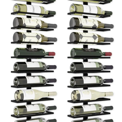 CARLA HOME Set 2 Pcs Metal Wall Mount Wine Rack for Wine Bottles, Liquor, Champagne (Holds 10 Bottles)-2042061568388239360