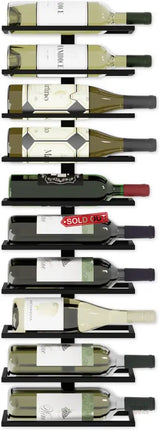 CARLA HOME Set 2 Pcs Metal Wall Mount Wine Rack for Wine Bottles, Liquor, Champagne (Holds 10 Bottles)-2042061568388239364