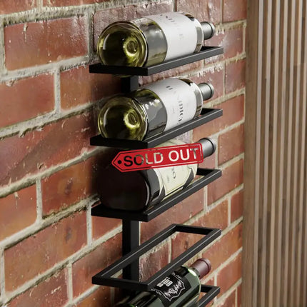 CARLA HOME Set 2 Pcs Metal Wall Mount Wine Rack for Wine Bottles, Liquor, Champagne (Holds 10 Bottles)-2042061568388239362