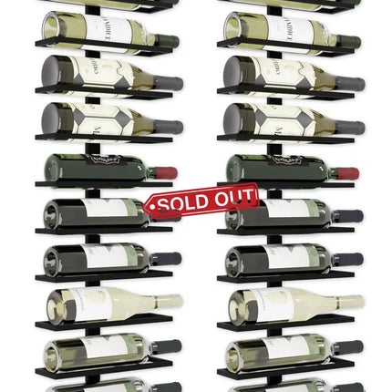 CARLA HOME Set 2 Pcs Metal Wall Mount Wine Rack for Wine Bottles, Liquor, Champagne (Holds 10 Bottles)-2042061568388239360
