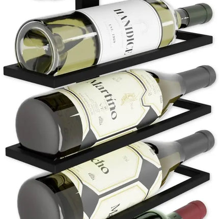 CARLA HOME Set 2 Pcs Metal Wall Mount Wine Rack for Wine Bottles, Liquor, Champagne (Holds 10 Bottles)-2042061568388239361