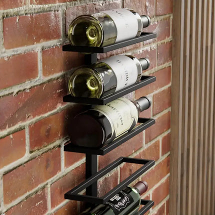 CARLA HOME Set 2 Pcs Metal Wall Mount Wine Rack for Wine Bottles, Liquor, Champagne (Holds 10 Bottles)-2042061568388239362