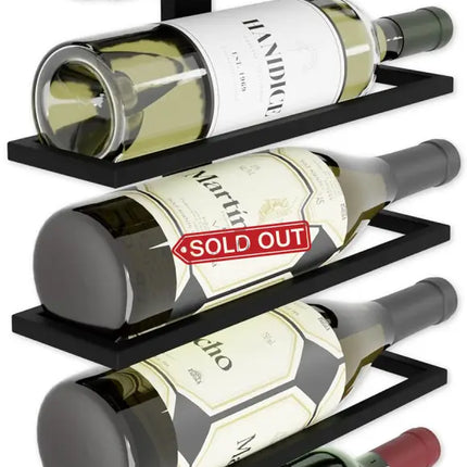 CARLA HOME Set 2 Pcs Metal Wall Mount Wine Rack for Wine Bottles, Liquor, Champagne (Holds 10 Bottles)-2042061568388239361