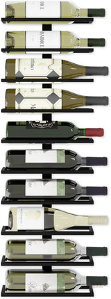 CARLA HOME Set 2 Pcs Metal Wall Mount Wine Rack for Wine Bottles, Liquor, Champagne (Holds 10 Bottles)-2042061568388239364