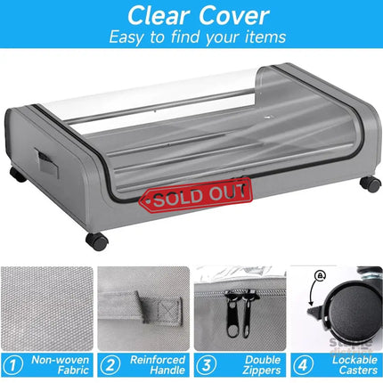 CARLA HOME Set 2 Pcs XXL Under Bed Rolling Storage Containers with 50L Large Capacity and Wheels-2042061558271578116