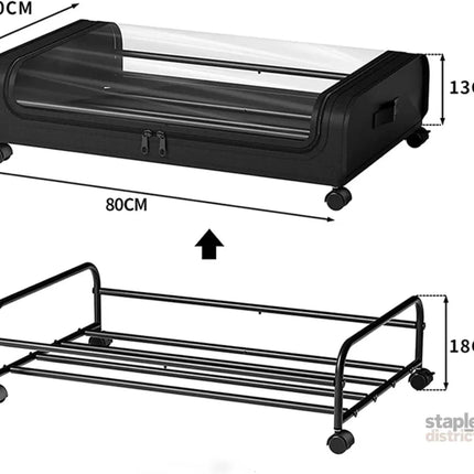 CARLA HOME Set 2 Pcs XXL Under Bed Rolling Storage Containers with 50L Large Capacity and Wheels-2042061558070251528