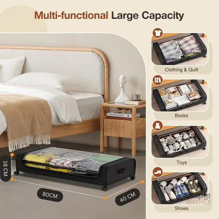 CARLA HOME Set 2 Pcs XXL Under Bed Rolling Storage Containers with 50L Large Capacity and Wheels-2042061558070251522