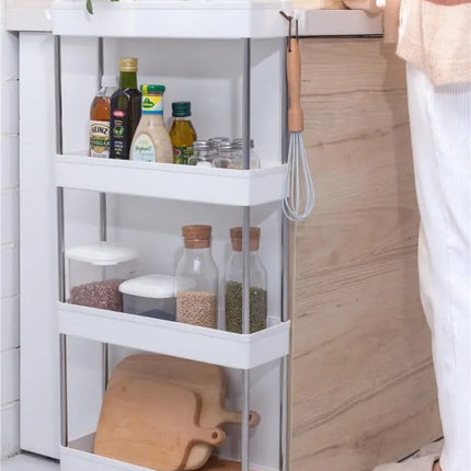 CARLA HOME Slim Storage Cart Organizer Trolley with Wheels for Kitchen, Bathroom, Laundry & Narrow Spaces (4 tier)-2050057516636835846