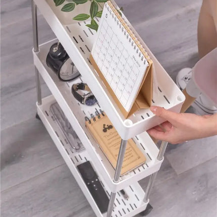 CARLA HOME Slim Storage Cart Organizer Trolley with Wheels for Kitchen, Bathroom, Laundry & Narrow Spaces (4 tier)-2050057516636835843