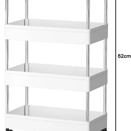 CARLA HOME Slim Storage Cart Organizer Trolley with Wheels for Kitchen, Bathroom, Laundry & Narrow Spaces (4 tier)-2050057516636835841