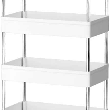 CARLA HOME Slim Storage Cart Organizer Trolley with Wheels for Kitchen, Bathroom, Laundry & Narrow Spaces (4 tier)-2050057516636835847