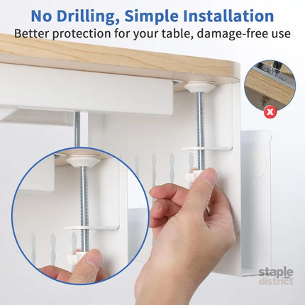 CARLA HOME Under Desk Side Laptop Holder Storage with No Drill Cable Management Tray and Pen Storage for Office and Home-2042061550973489153