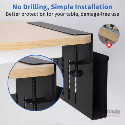 CARLA HOME Under Desk Side Laptop Holder Storage with No Drill Cable Management Tray and Pen Storage for Office and Home-2042061550734413825