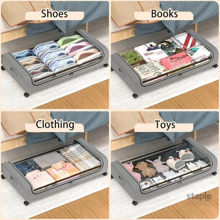 CARLA HOME XXL Under Bed Rolling Storage Containers with 50L Large Capacity and Wheels-2042061560087711751