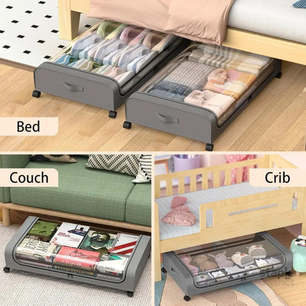 CARLA HOME XXL Under Bed Rolling Storage Containers with 50L Large Capacity and Wheels-2042061560087711750