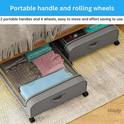 CARLA HOME XXL Under Bed Rolling Storage Containers with 50L Large Capacity and Wheels-2042061560087711747