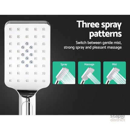 Cefito 10’’ Rain Shower Head Set Handheld Square High Pressure Chrome - Furniture > Bathroom > Shower Heads & Screens