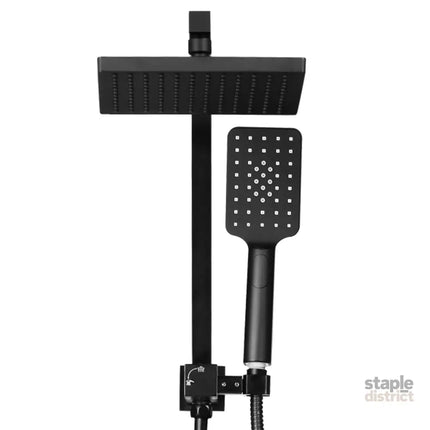 Cefito 8’’ Rain Shower Head Set Handheld Square High Pressure Black - Home & Garden > Bathroom Accessories > Shower