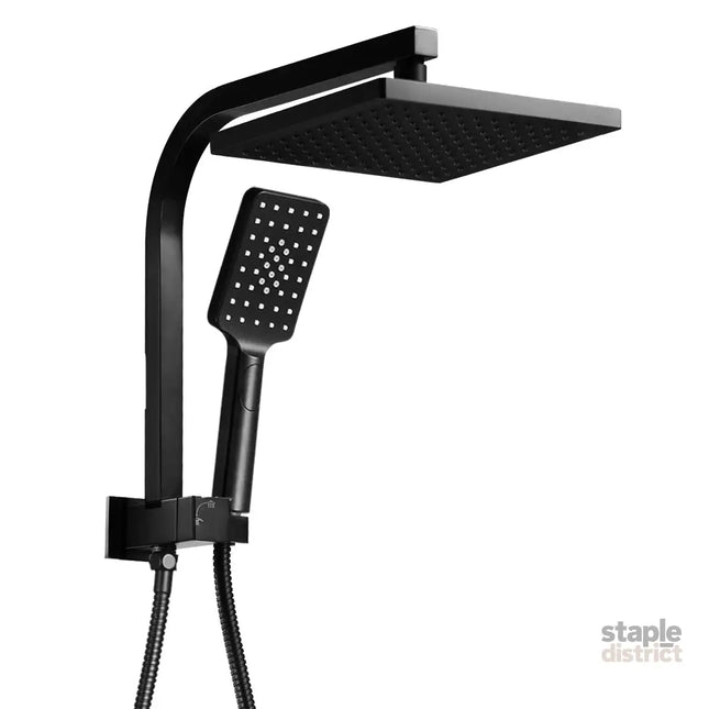 Cefito 8’’ Rain Shower Head Set Handheld Square High Pressure Black - Home & Garden > Bathroom Accessories > Shower