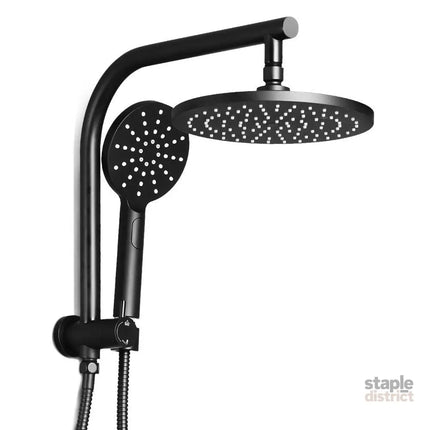 Cefito 9’’ Rain Shower Head Set Handheld Round High Pressure Black - Home & Garden > Bathroom Accessories > Shower