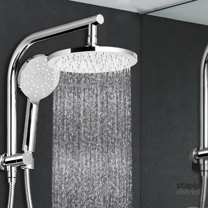 Cefito 9’’ Rain Shower Head Set Handheld Round High Pressure Chrome - Furniture > Bathroom > Shower Heads & Screens