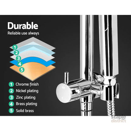 Cefito 9’’ Rain Shower Head Set Handheld Round High Pressure Chrome - Furniture > Bathroom > Shower Heads & Screens