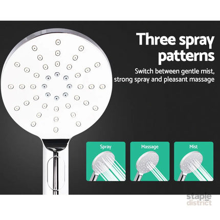 Cefito 9’’ Rain Shower Head Set Handheld Round High Pressure Chrome - Furniture > Bathroom > Shower Heads & Screens