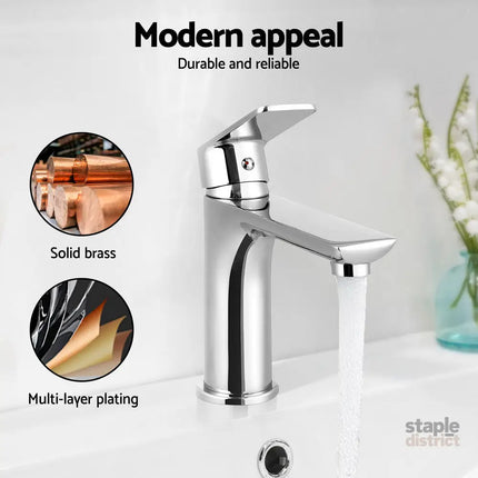 Cefito Bathroom Basin Mixer Tap Brass Faucet Vanity Laundry Sink Chrome - Home & Garden > Bathroom Accessories > Shower