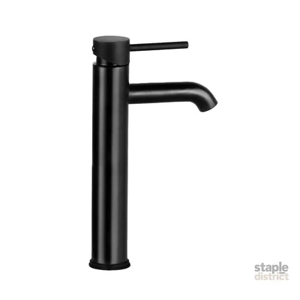 Cefito Bathroom Basin Mixer Tap Round Tall Faucet Vanity Laundry Black - Furniture > Bathroom > Tap & Sink Accessories