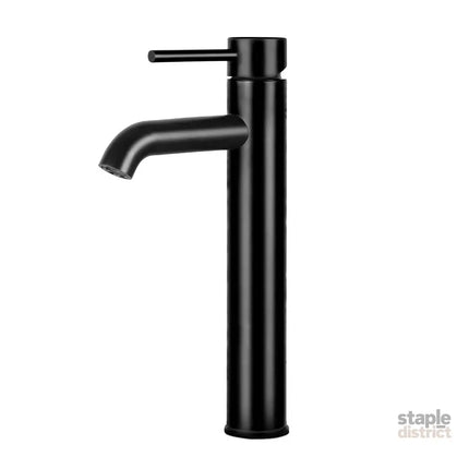 Cefito Bathroom Basin Mixer Tap Round Tall Faucet Vanity Laundry Black - Furniture > Bathroom > Tap & Sink Accessories