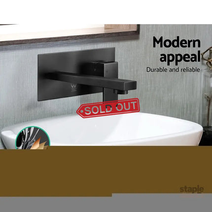 Cefito Bathroom Basin Mixer Tap Separate Faucet Vanity Laundry Black - Furniture > Bathroom > Tap & Sink Accessories