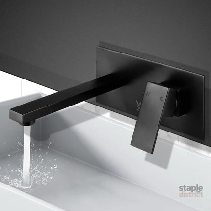 Cefito Bathroom Basin Mixer Tap Separate Faucet Vanity Laundry Black - Furniture > Bathroom > Tap & Sink Accessories