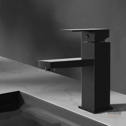 Cefito Bathroom Basin Mixer Tap Square Faucet Vanity Laundry Black - Furniture > Bathroom > Tap & Sink Accessories