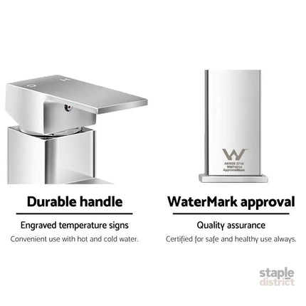 Cefito Bathroom Basin Mixer Tap Square Faucet Vanity Laundry Chrome - Furniture > Bathroom > Tap & Sink Accessories