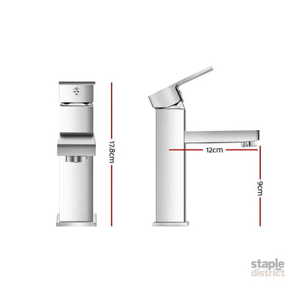 Cefito Bathroom Basin Mixer Tap Square Faucet Vanity Laundry Chrome - Furniture > Bathroom > Tap & Sink Accessories