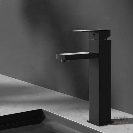 Cefito Bathroom Basin Mixer Tap Square Tall Faucet Vanity Laundry Black - Furniture > Bathroom > Tap & Sink Accessories