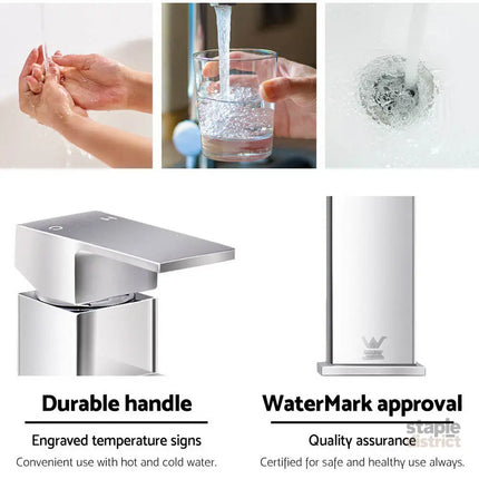 Cefito Bathroom Basin Mixer Tap Square Tall Faucet Vanity Laundry Chrome - Furniture > Bathroom > Tap & Sink Accessories