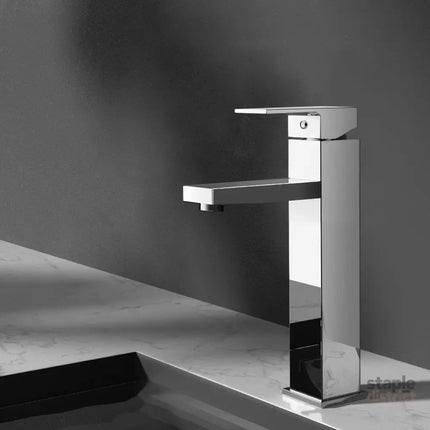 Cefito Bathroom Basin Mixer Tap Square Tall Faucet Vanity Laundry Chrome - Furniture > Bathroom > Tap & Sink Accessories