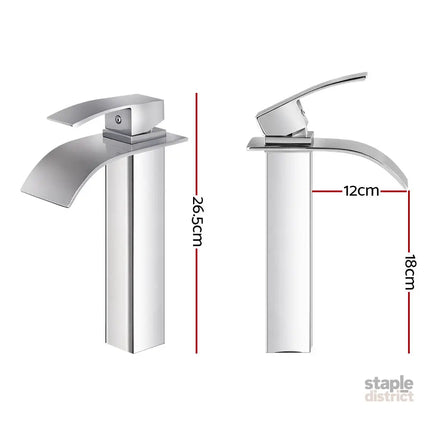 Cefito Bathroom Basin Mixer Tap Thin Tall Faucet Vanity Laundry Black - Home & Garden > Bathroom Accessories > Shower