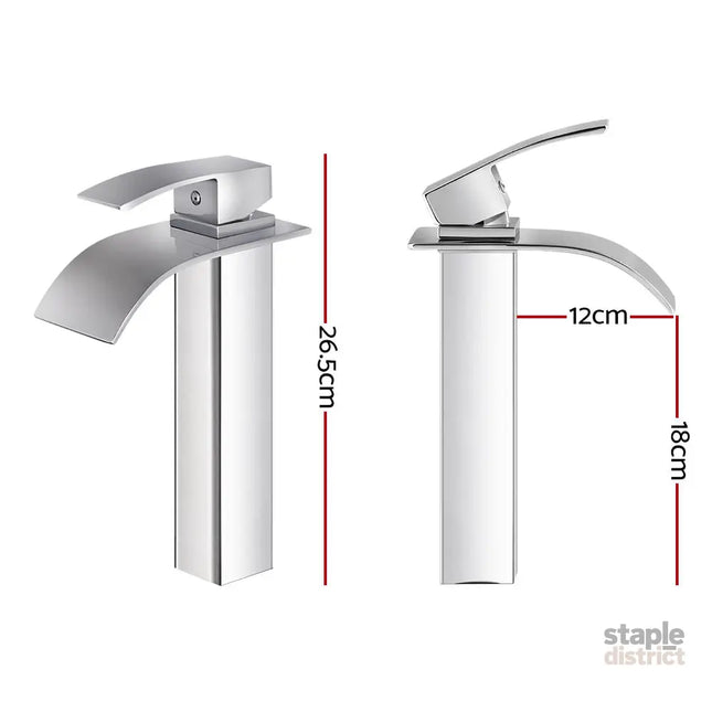 Cefito Bathroom Basin Mixer Tap Thin Tall Faucet Vanity Laundry Black - Home & Garden > Bathroom Accessories > Shower