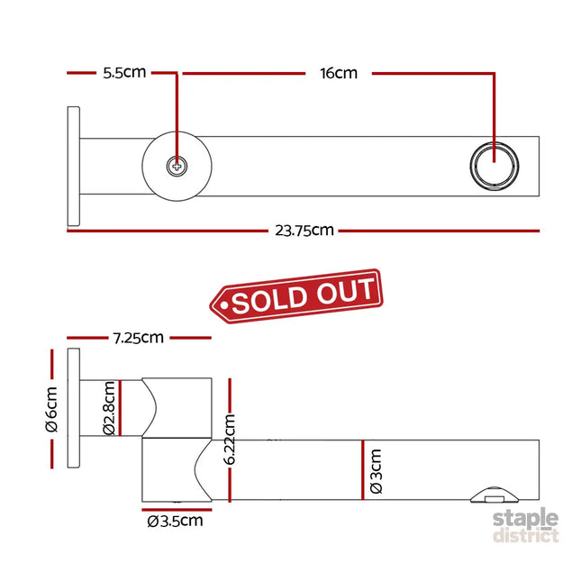 Cefito Bathroom Mixer Spout Wall Bath Tap Round Swivel Bathtub Chrome - Furniture > Bathroom > Tap & Sink Accessories