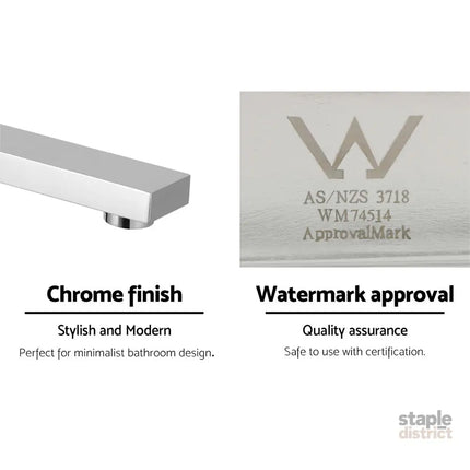 Cefito Bathroom Mixer Spout Wall Bath Tap Square Swivel Bathtub Chrome - Furniture > Bathroom > Tap & Sink Accessories
