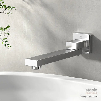 Cefito Bathroom Mixer Spout Wall Bath Tap Square Swivel Bathtub Chrome - Furniture > Bathroom > Tap & Sink Accessories