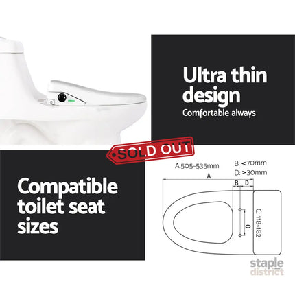 Cefito Electric Bidet Toilet Seat Cover Auto Smart Water Wash Dryer Night Light - Home & Garden > Bathroom Accessories