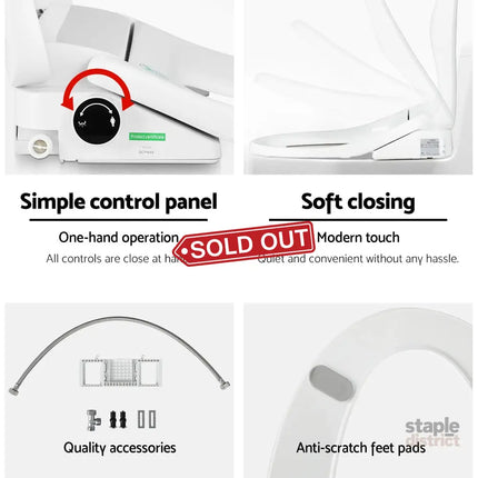 Cefito Electric Bidet Toilet Seat Cover Auto Smart Water Wash Dryer Night Light - Home & Garden > Bathroom Accessories