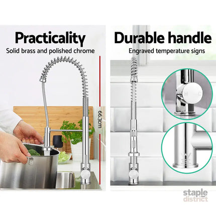 Cefito Kitchen Mixer Tap Pull Down 2 Modes Sink Faucet Basin Laundry Chrome - Furniture > Bathroom > Tap & Sink